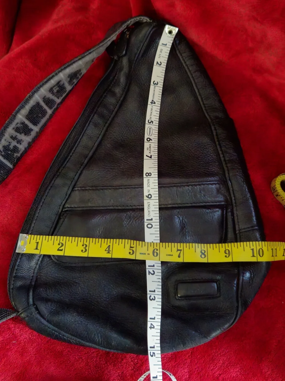 L.L. Bean Traveler Ameri Bag Black Leather Sling Messenger Bag